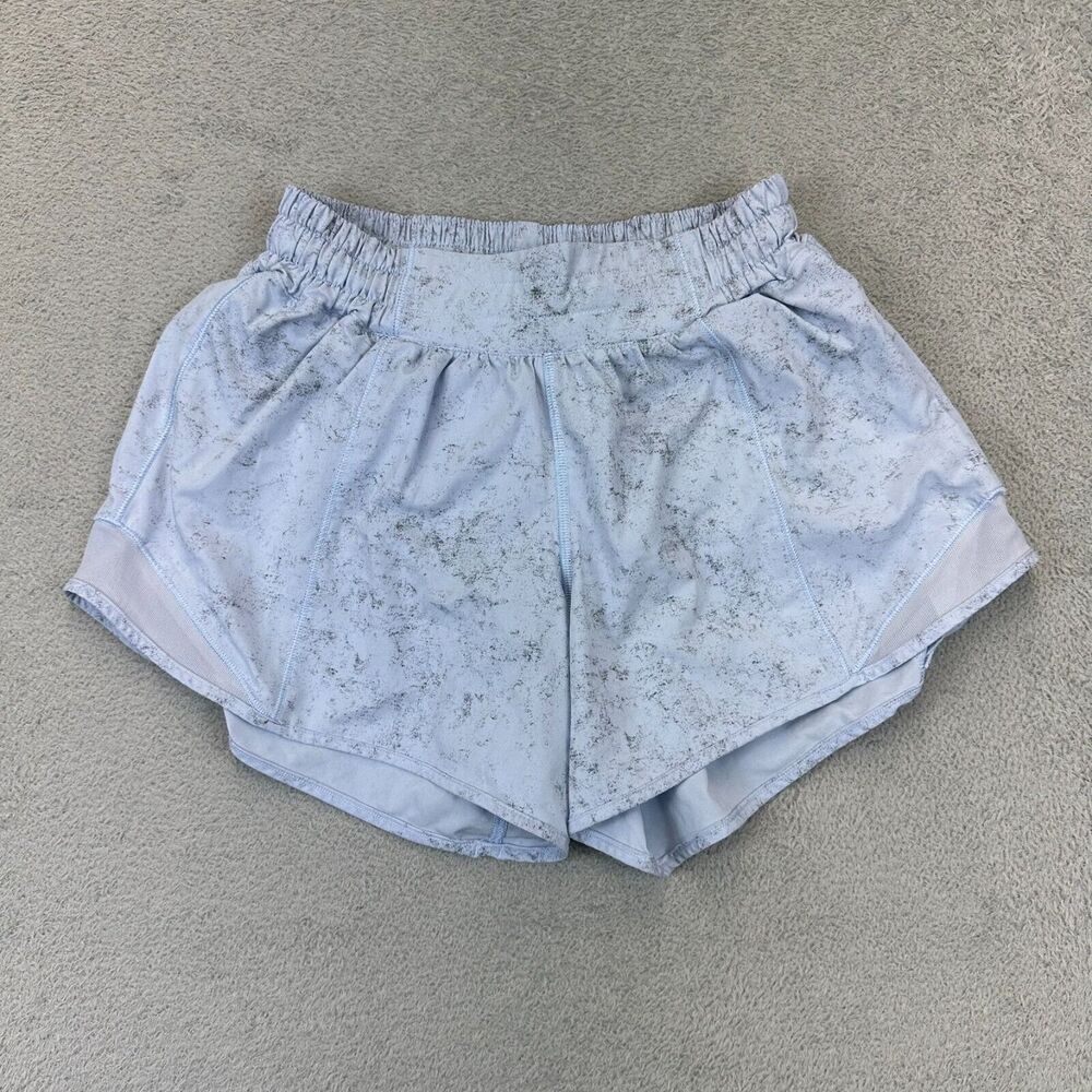 Lululemon Hotty Hot Low Rise Short 4” Womens Size 4 Blue Gray Running Lined